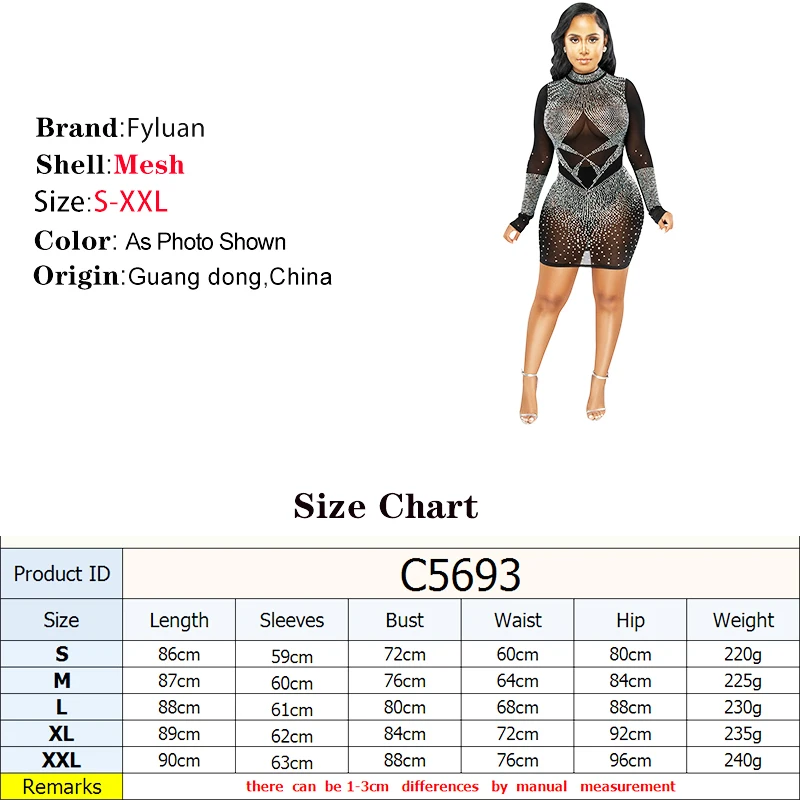 قائمة جديدة المرأة فستان قصير شبكة منظور طويلة الأ...