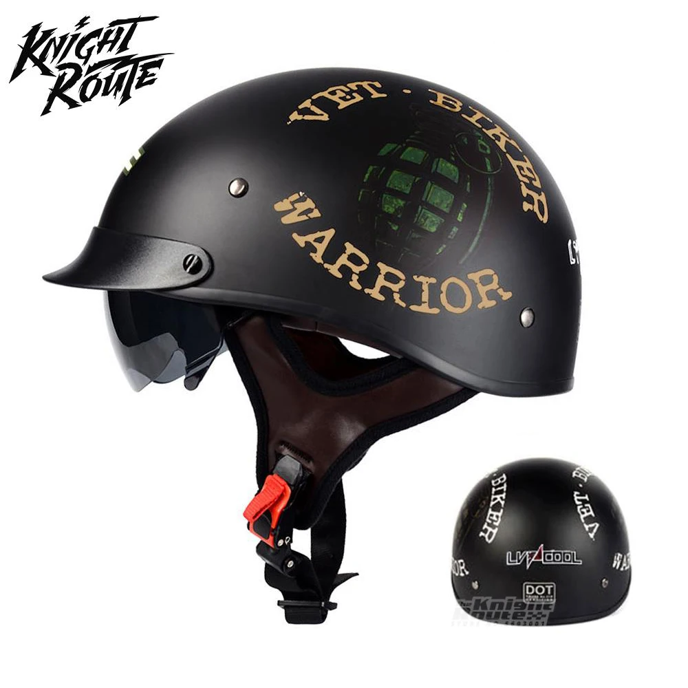 

Men's Motorcycle Helmet Motorbiker Vintage Women's Motorcycle Open Face Retro Half Helmet Moto Cafe Racer Motorcycle Dot