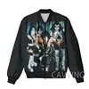 New Fashion Women/Men's  3D Print  KISS Rock Band   Zipper Bomber Jackets Men Overcoat Mens Coat Zip Up Jackets  K02 2