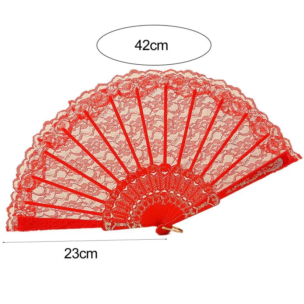 Retro Lolita Folding Lace Fan Portable Sweet Fairy Girl Dark Gothic Court Dance Hand Fan Art Craft Gift Wedding Party Decoration folding fan hand fan silk fans
