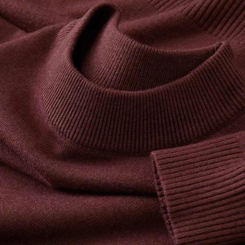 New Mens Casual Mock Turtleneck Sweaters Long Sleeve Thermal Pullover Autumn Basic Lightweight Streetwear Knitted Coat Tops 2