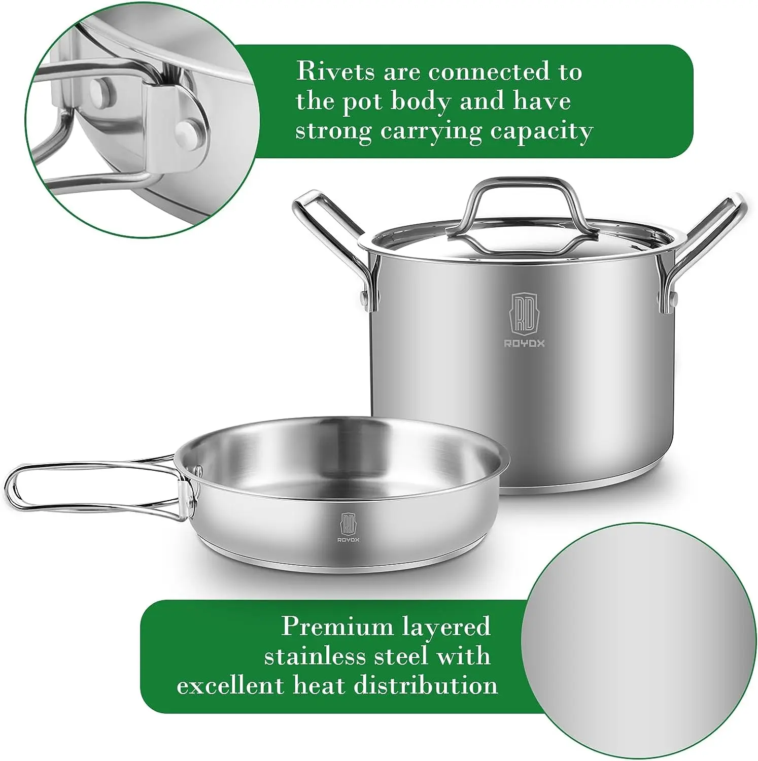 Camping Cooking Set-27 Pcs Stainless Steel Pots & Pans Open Fire