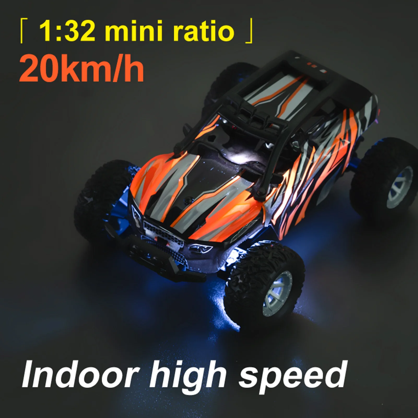 RC Car 1:32 Scale Remote Control Truck 20KM/H High-Speed Monster Truck Skid Tires Crawler Toy All Terrain Simulate Real Racing 4