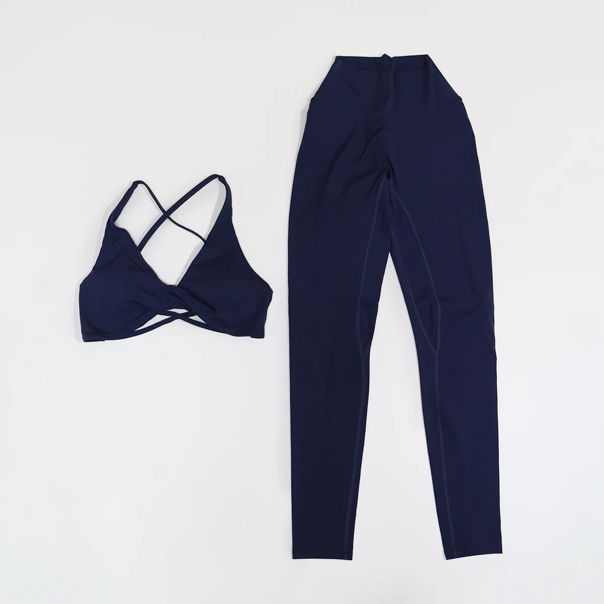 Ctenkevet Summer 2Pcs Women's Quick-Dry Sports Set V-Shaped Bra Sleeveless Yoga Outfit Gym Two-Piece Sportswear for Female