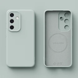 Premium Liquid Silicone Magnetic Case with Wireless Charging Capability - Samsung S24 (Cyan)