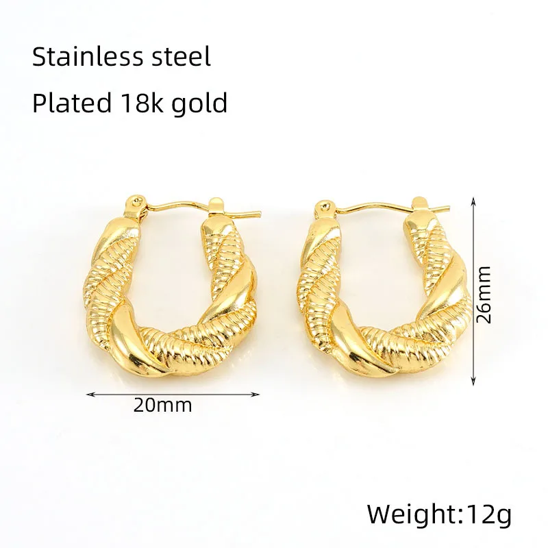 

Fashion Women Men Silver Color Gold Stainless Steel White Zircon Circle Hoop Earrings Piercing Jewelry