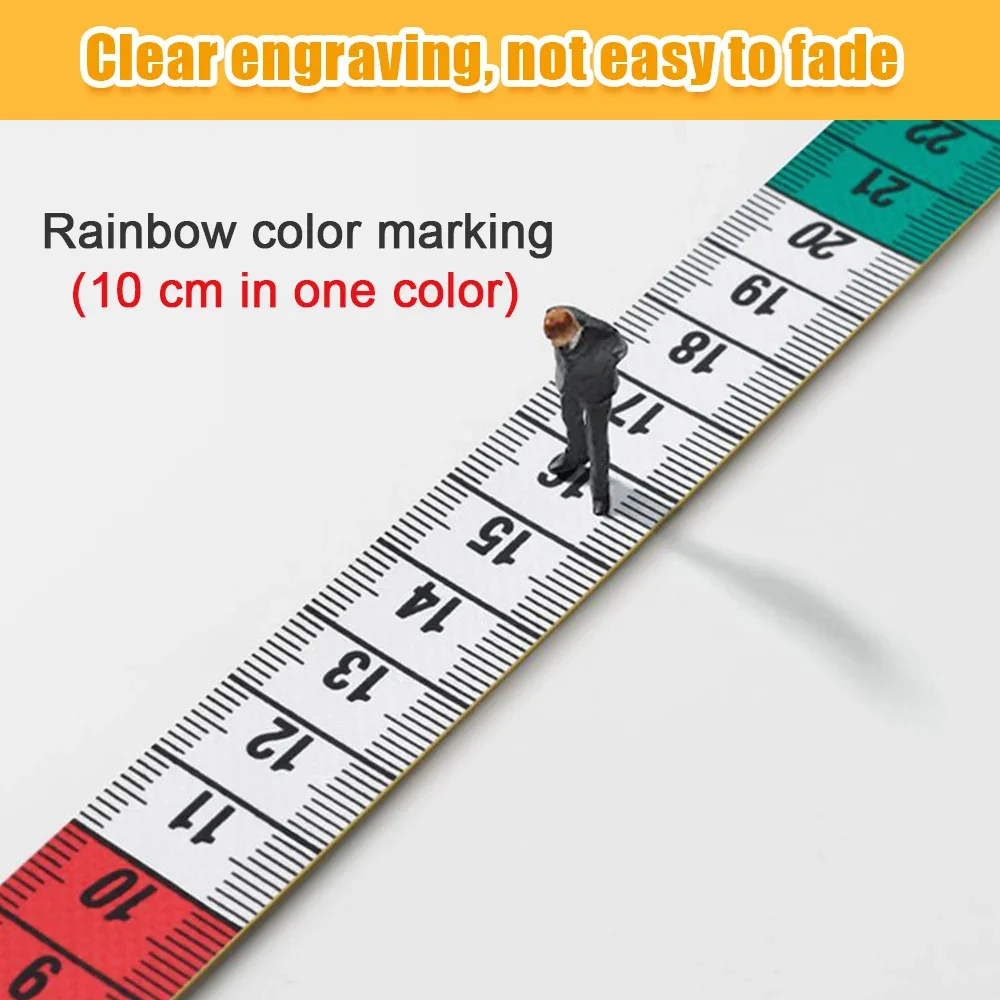 Soft Tape Measure Tailor's Tape with Snap Fasteners Body Measuring Double-sided Ruler For Needlework Sewing Tool 1.5M/60in tape measure,measuring tape,measuring ruler