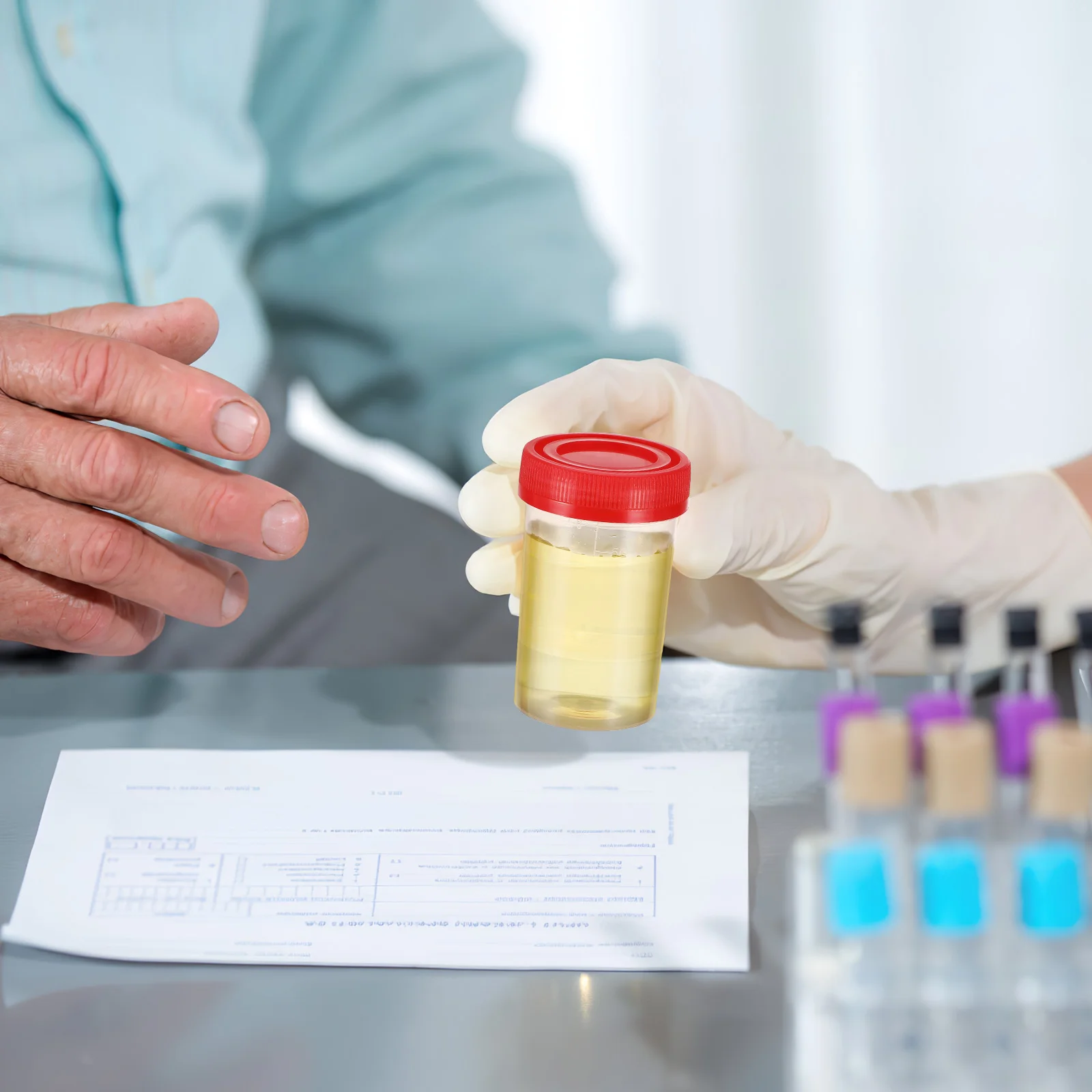 10 Pcs Specimen Containers Sample Bottles Urine Sample Pots Sample Cups with Lids