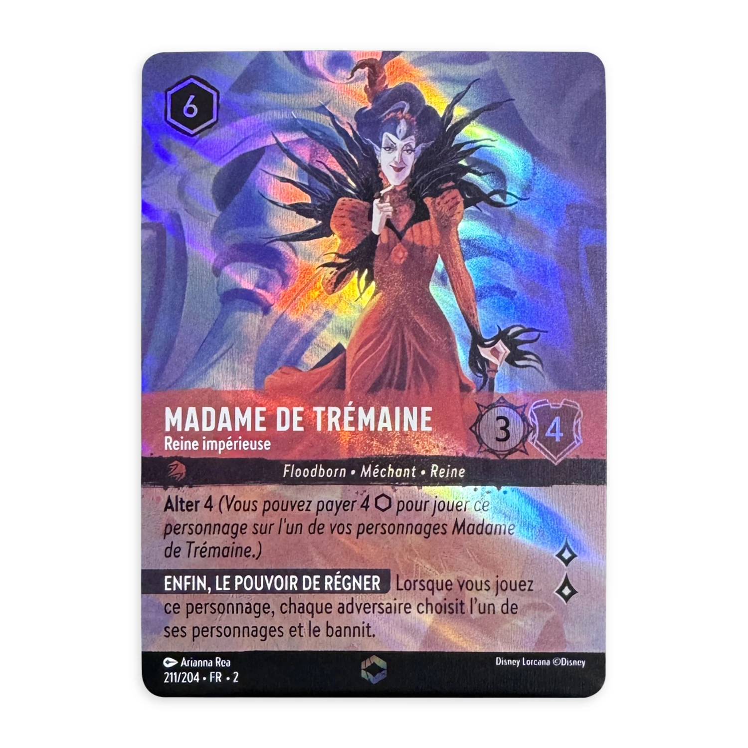 Disney Lorcana Capitolo 2 Proxy Card Lady Tremaine-Imperious Queen Floodborn Queen Villain Ruby Enchanted Rise Of The Floodborn