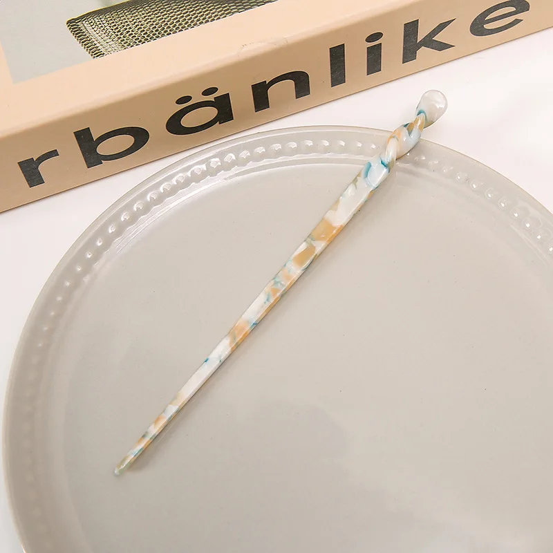 Neue Acetat Haar Sticks Haar Gabeln Shell Styling Mädchen Lange Haarnadeln Leopard Print Haar Stäbchen Frauen Haar Pins – Detail 6