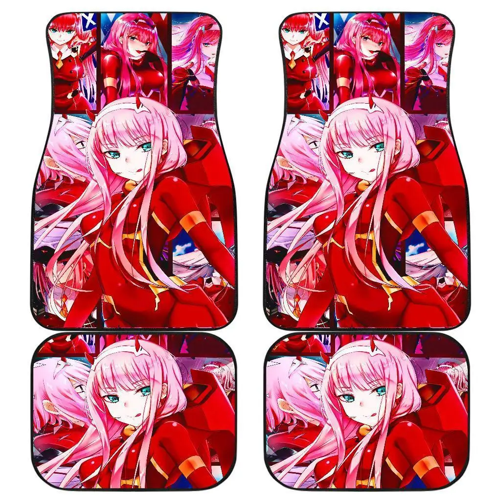 

Zero Two Darling In The Franxx Car Floor Mats Rubber Material Waterproof Antifouling Interior 4 Sets Protection Accessories