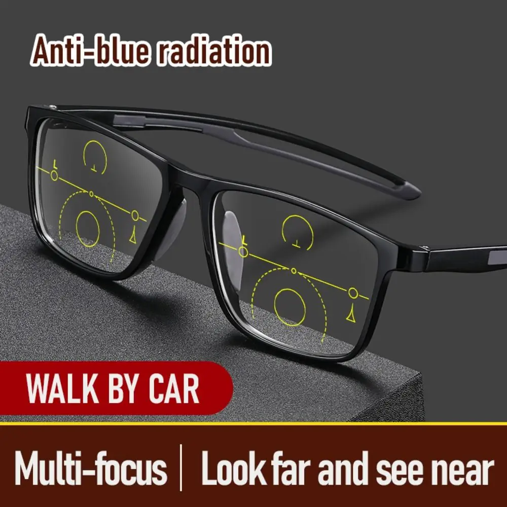 New PC Anti-blue Light Multifocal Reading Glasses Men Women Progressive Near Far Eyewear Ultralight Sports Farsight Eyeglasses