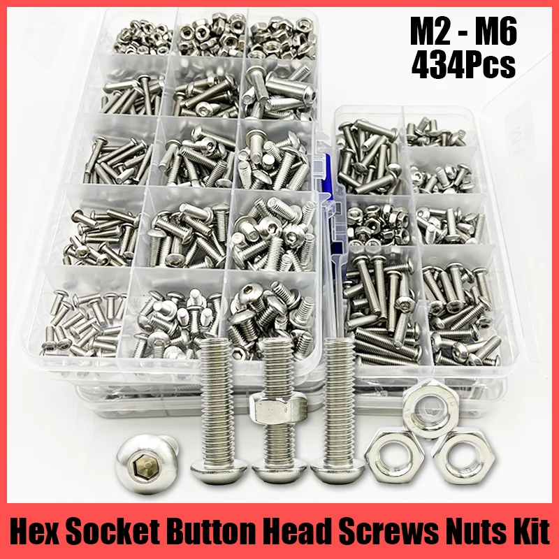 Hex-Button-Socket-Head-Cap-Screw-and-Nut-304-Stainless-Steel-Hexagon ...