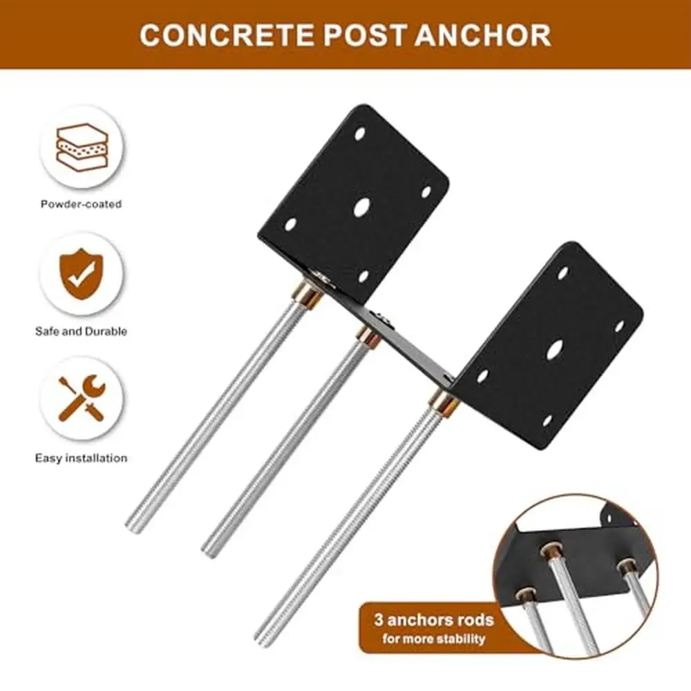 U shape fence post holder concrete anchor 6x6 bracket ground spike deck base stable support pergola and wooden fence posts 4pcs