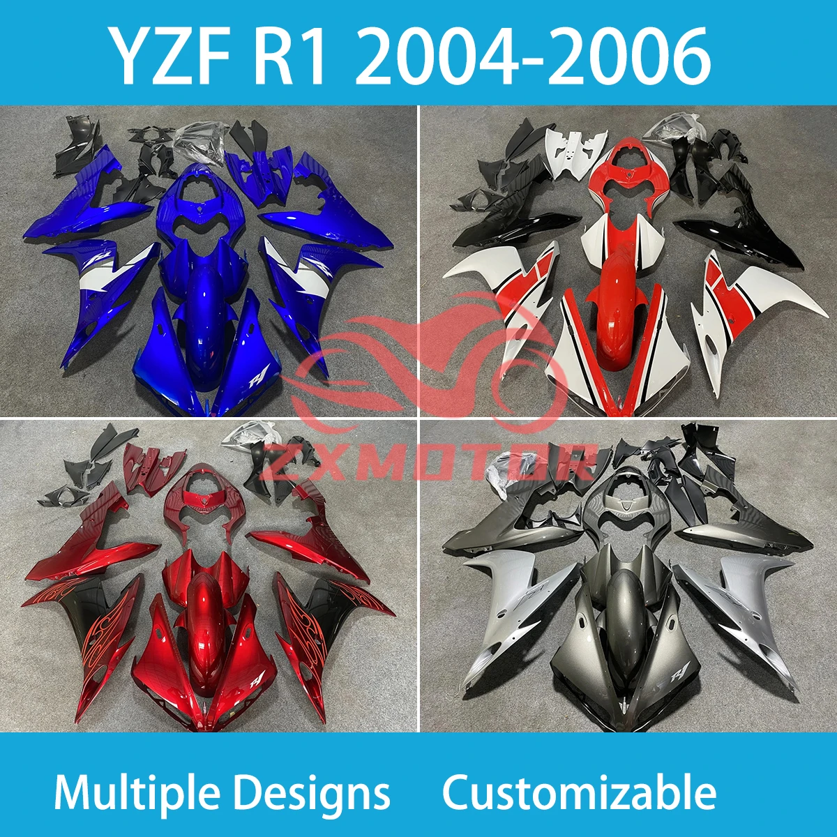 

Обтекатели для YAMAHA YZFR1 04 05 06, новый стиль, YZF R1 2004 2005 20006, подходит для мотоцикла, обтекатель кузова, детали