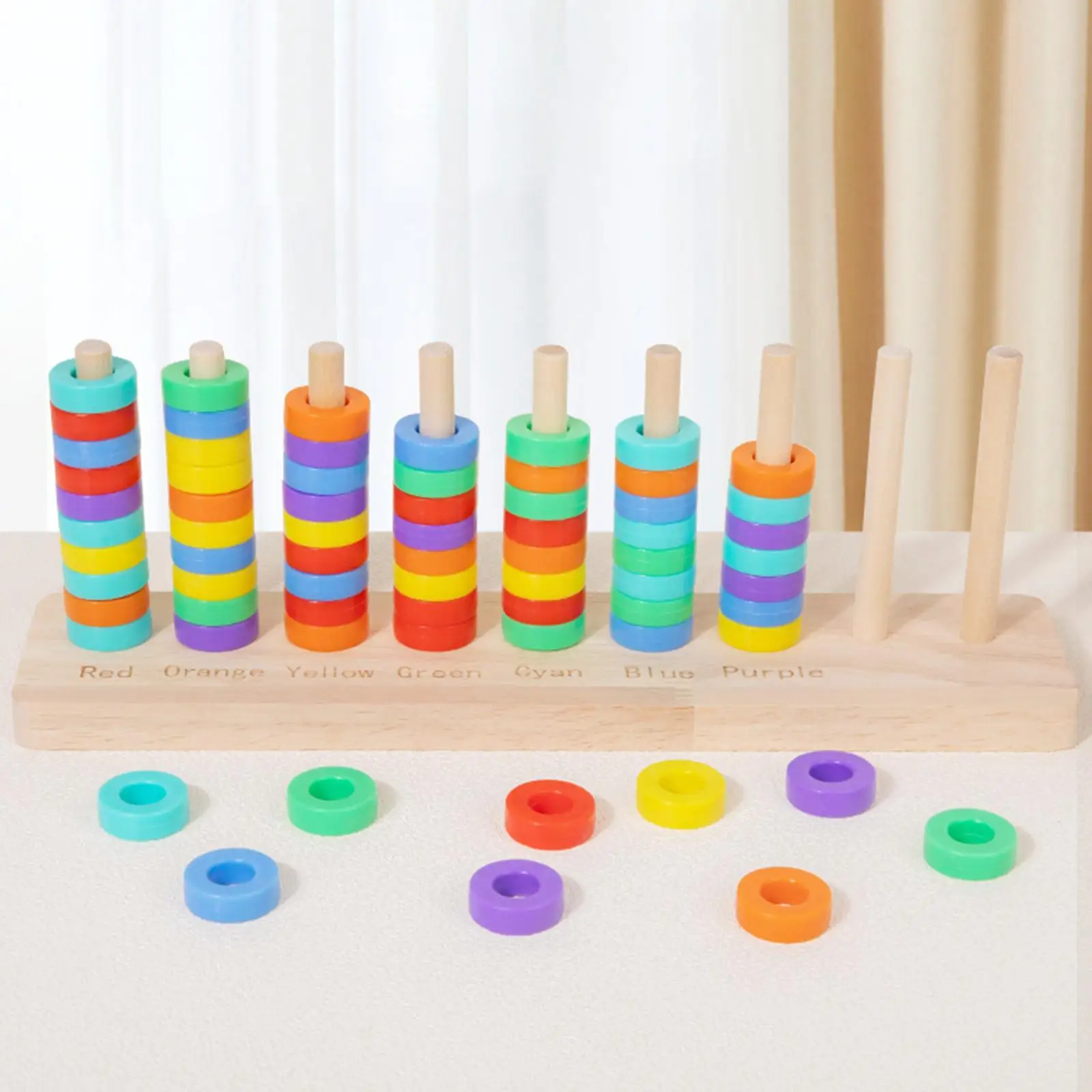 Wooden Color Sorting Stacking Toys Educational for 1 2 3 Year Old Kids Gift Wooden Color Sorting Stacking Toys Educational for 1 2 3 Year Old Kids Gift