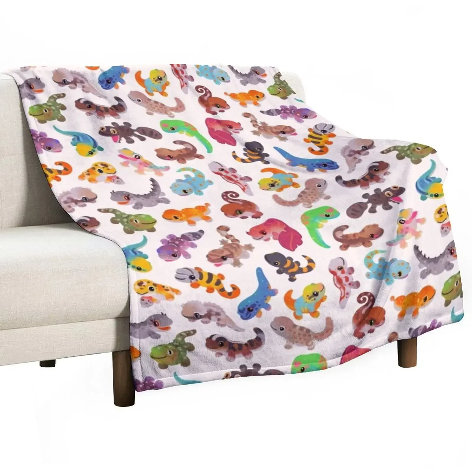 

Gecko - bright Throw Blanket Fluffys Large Plaid Blankets