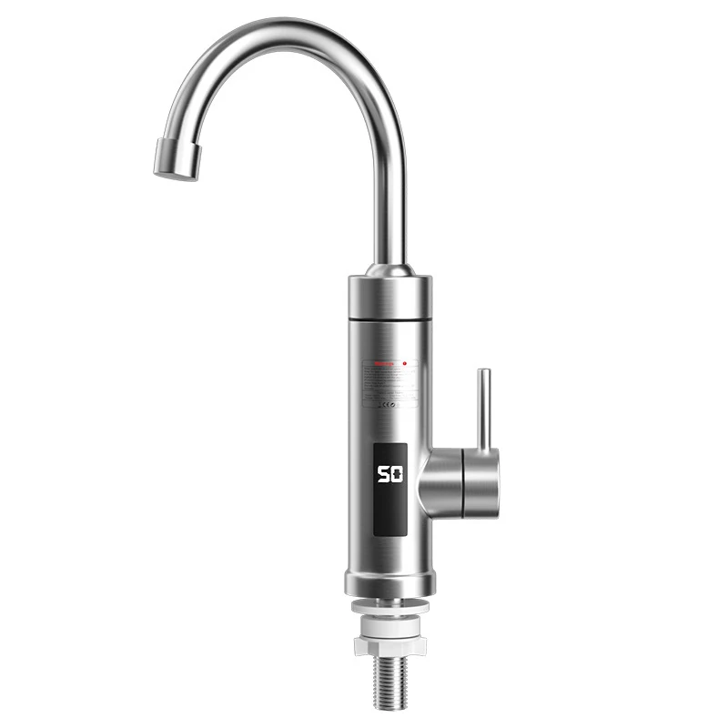 Stainless Steel Electric Water Heater Bathroom Kitchen Instant Hot Water Tap Faucet Tankless Instant Hot Water Faucet 3000W