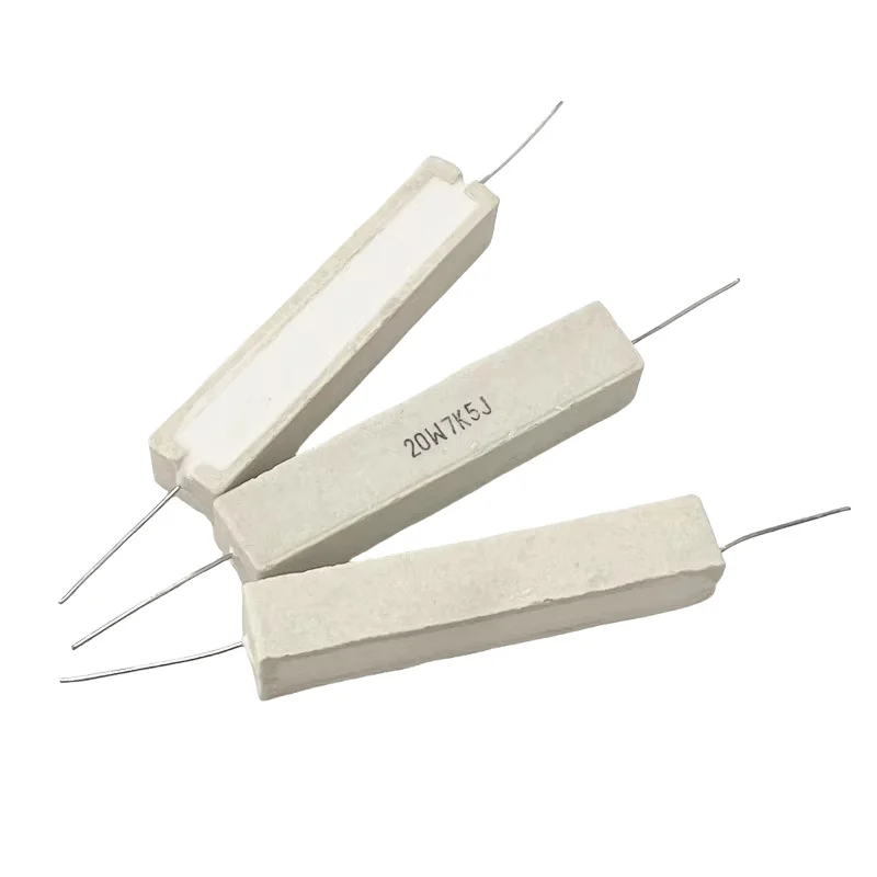 Cement resistance 20W horizontal 0.1R/0.47/2/4/3/5/6.8//10/47/100 ohms/1K/10K 5PCS