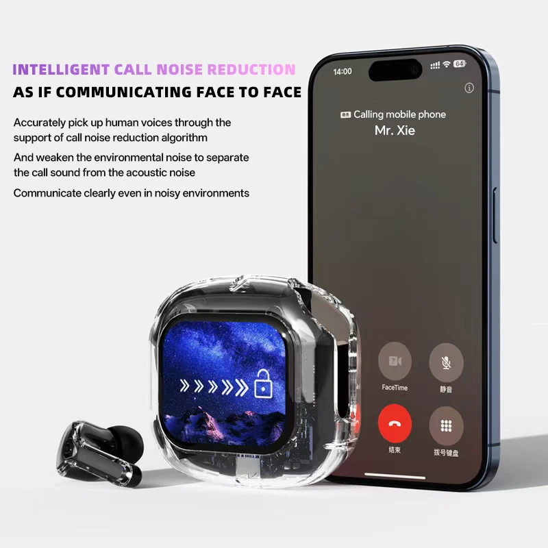 Wireless Bluetooth Translation Headphones with Touch Screen