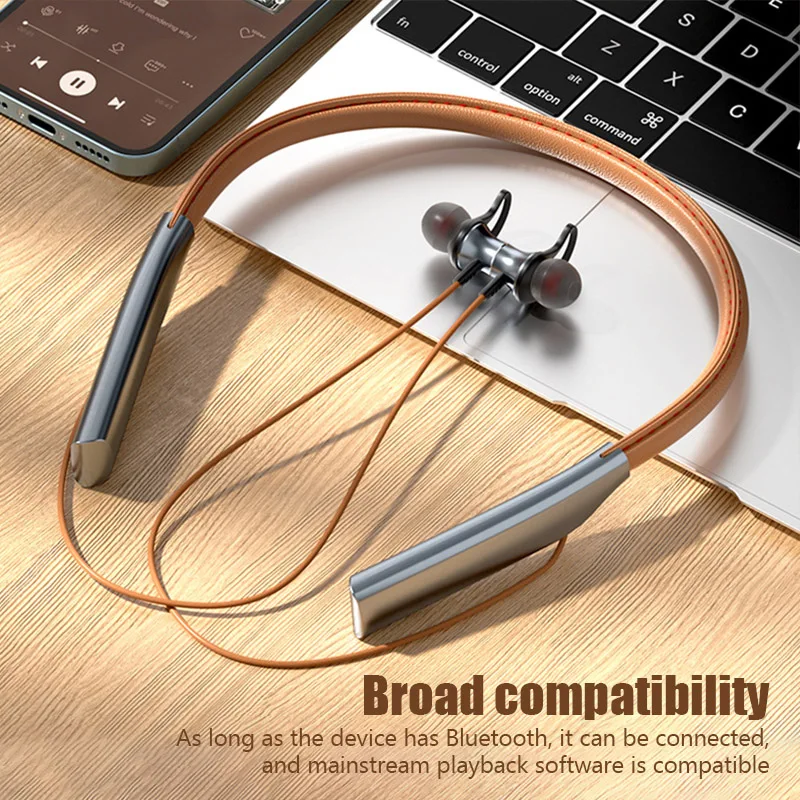 Fone Bluetooth Earphones Wireless Headphones Magnetic Sport Neckband Neck-hanging TWS Earbuds Wireless Blutooth Headset with Mic 4
