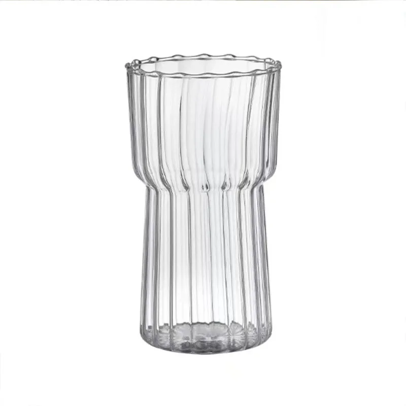 Striped Glass Cup Ripple Drinking Glassestea Juice Cup Quality Water Milk Home Drinkware Glass Office Coffee Cup