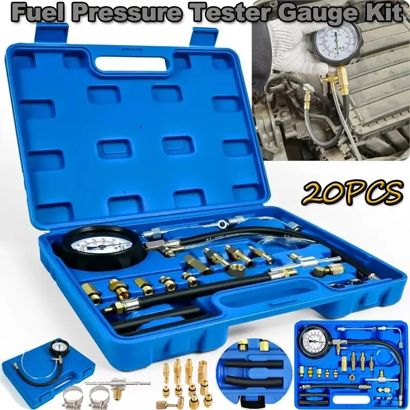 FuelPressureTesterGaugeKit140PSIAutomotiveEngineInjectorPump