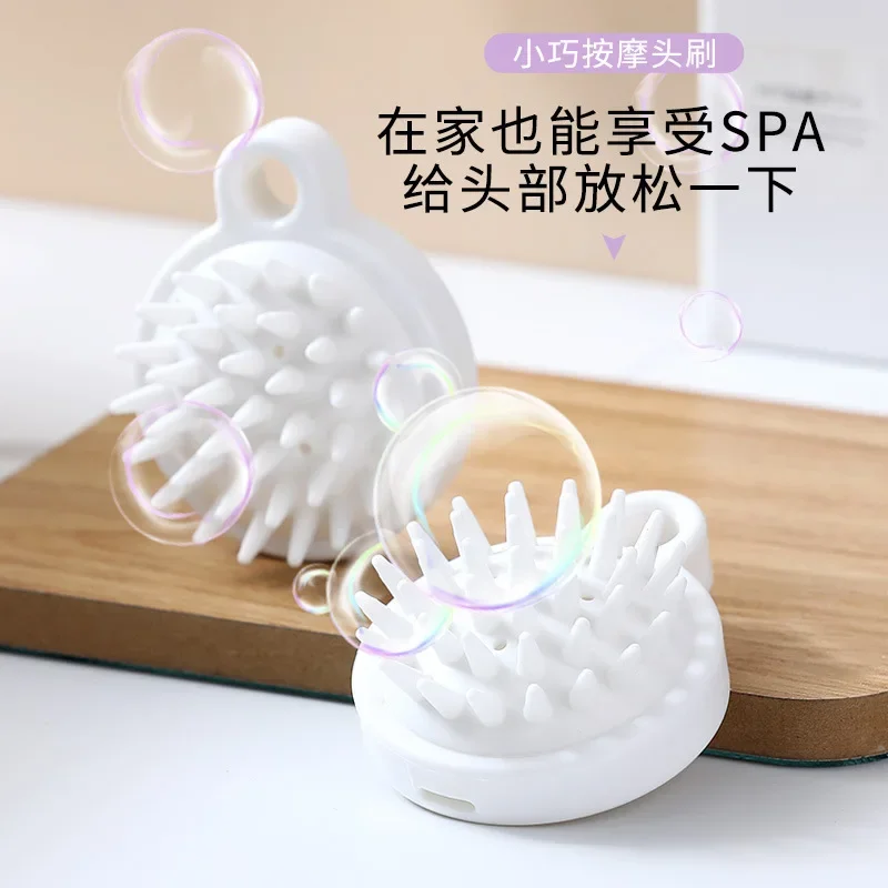 

2Pcs Soft Silicone Brush Massage Comb Head Cleaning Scalp Untangling Hair Makes Hair Smooth Stimulates Hair Growth Brushes
