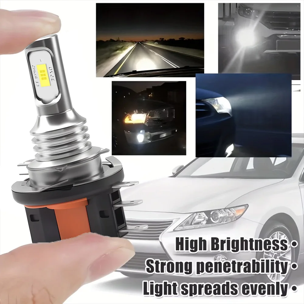 2PCS H7 H1 H8 H9 H11 9005 9006 LED 전구 HB3 HB4 CSP LED 초고휘도 헤드라이트 DRL 램프 6000K 화이트