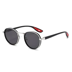 Vintage Round Punk Metal Frame Sunglasses - Fashion Brand Design UV400 Casual Shades (2)