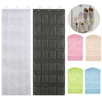 28/24/16 Pockets Wardrobe Hanging Bag Socks Bra Underwear Hanger Shoe Organizer Rack Over the Door Fabric Closet Organizer 1