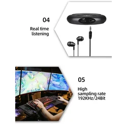 Omnidirectional Condenser USB Microphone for Online Meetings and Recording (Black)
