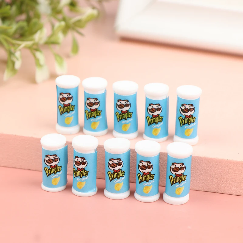 Dollhouse Miniature Food Potato Chips Bottles Mini Simulation Potato Chips Bottle Dolls Kitchen Food Toys 1:12