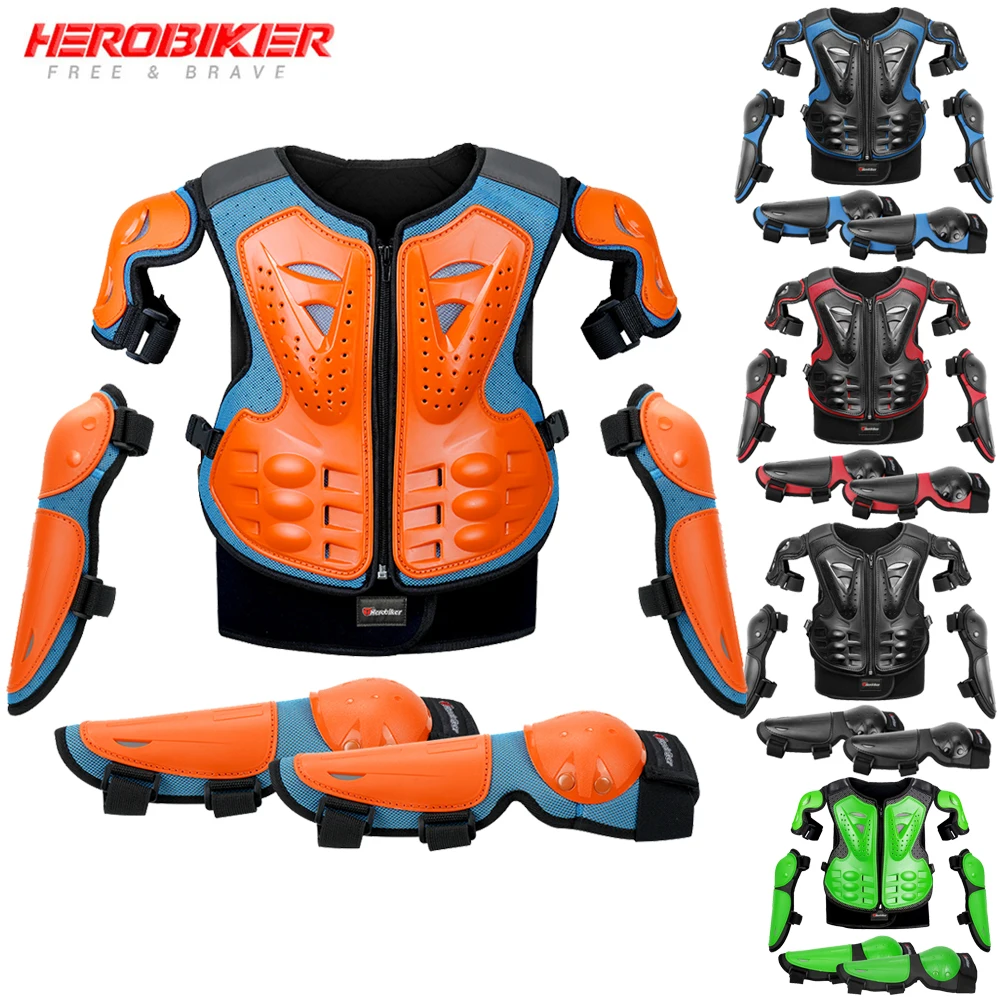 Motorcycle Armor Vest Protection Motocross Body Armor Jacket Protective Armors Riding Kneepads Moto Full Armor Children