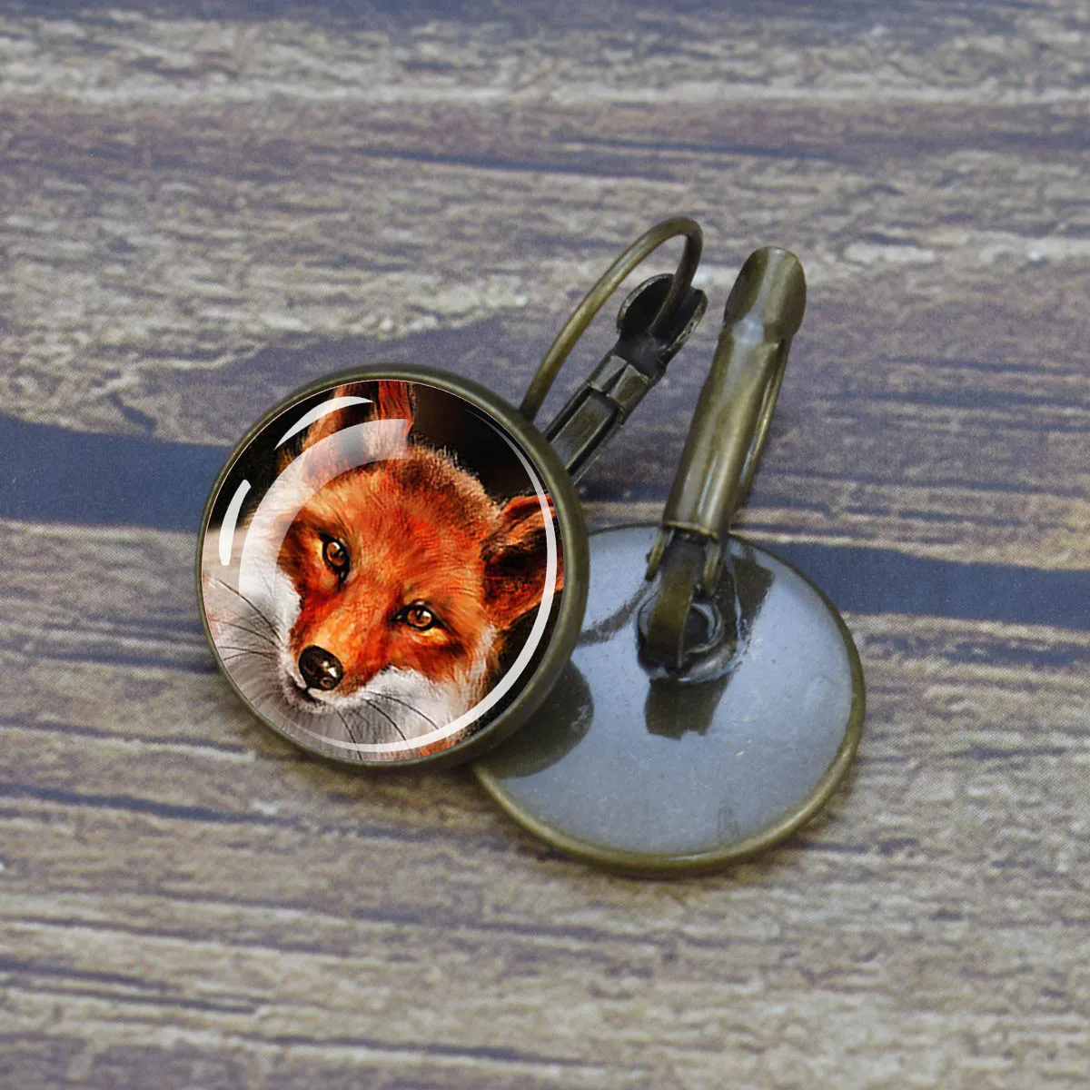 Boucles D'oreilles Pendantes Renard – Pompon – 1,6 X 1 Cm – Neuves