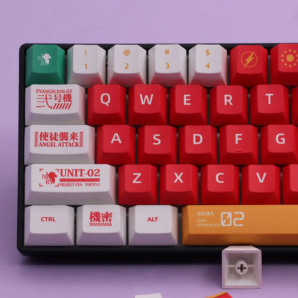 

151 Key Cherry Profile Red EVA-02 PBT Keycaps DYE-SUB English/Russia/Japaness/Korea for Gateron MX Switch Mechanical Keyboard