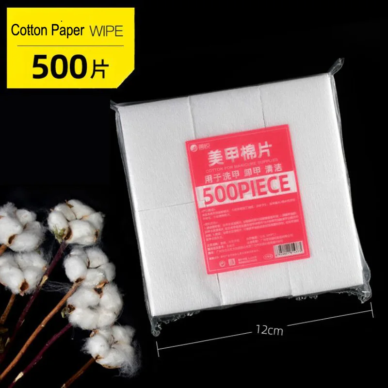100/500/1000PCS Nail Polish Remover Cotton Lint-Free Wipes Cleaner Paper Pad Manicure Gel Polish Soak Off Remove Cotton Pads 2