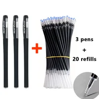 Gel pens Set Black Blue Red Refill Gel Pen Bullet Tip 0.5mm School & office Supplies Stationery kawaii accessories stationery 6