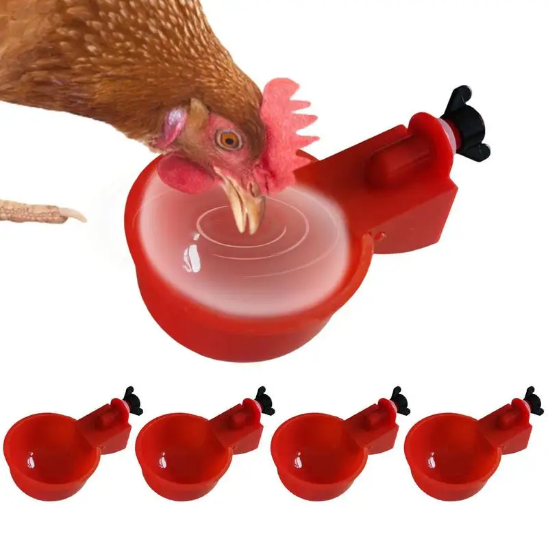 

Chicken Cups For Water 5pcs Water Cups Automatic Waterer Cup Chicken Water Cups Poultry Water Feeder Kit Poultry Drinking Bowl