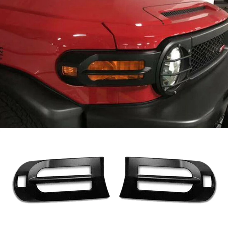 

2Pcs ABS Matte Black Front Fog Light Bumper Lamp Cover Trim For Toyota FJ Cruiser 2007-2020