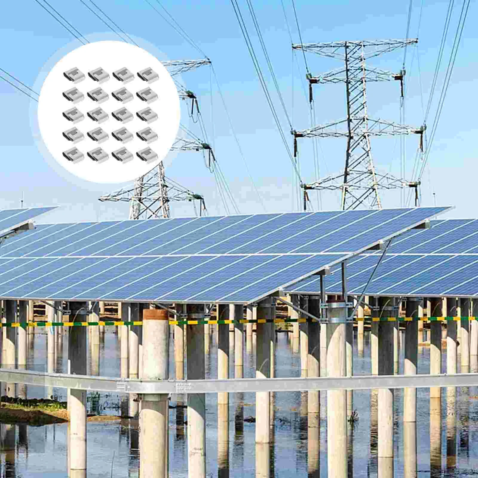 태양 전지 패널 케이블 클립, 스테인리스 스틸 광발전 케이블 클램프, 30 개