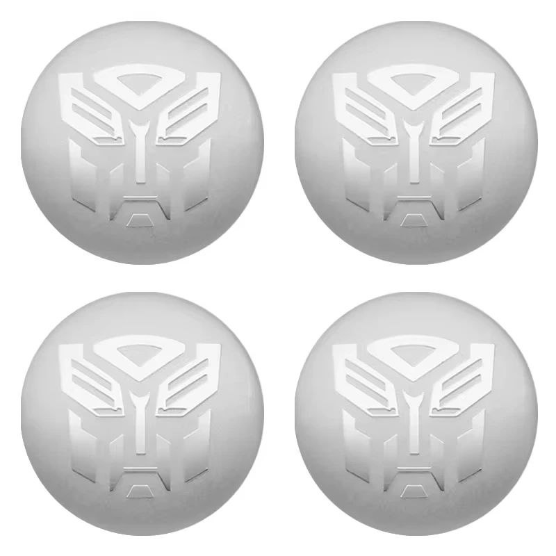 SkinoEu® Universal 60mm / 55mm Hub Caps – Autobot Silver/Black Wheel Rim Lids, ABS Plastic, UV & Water Resistant, 5-7 Year Warranty