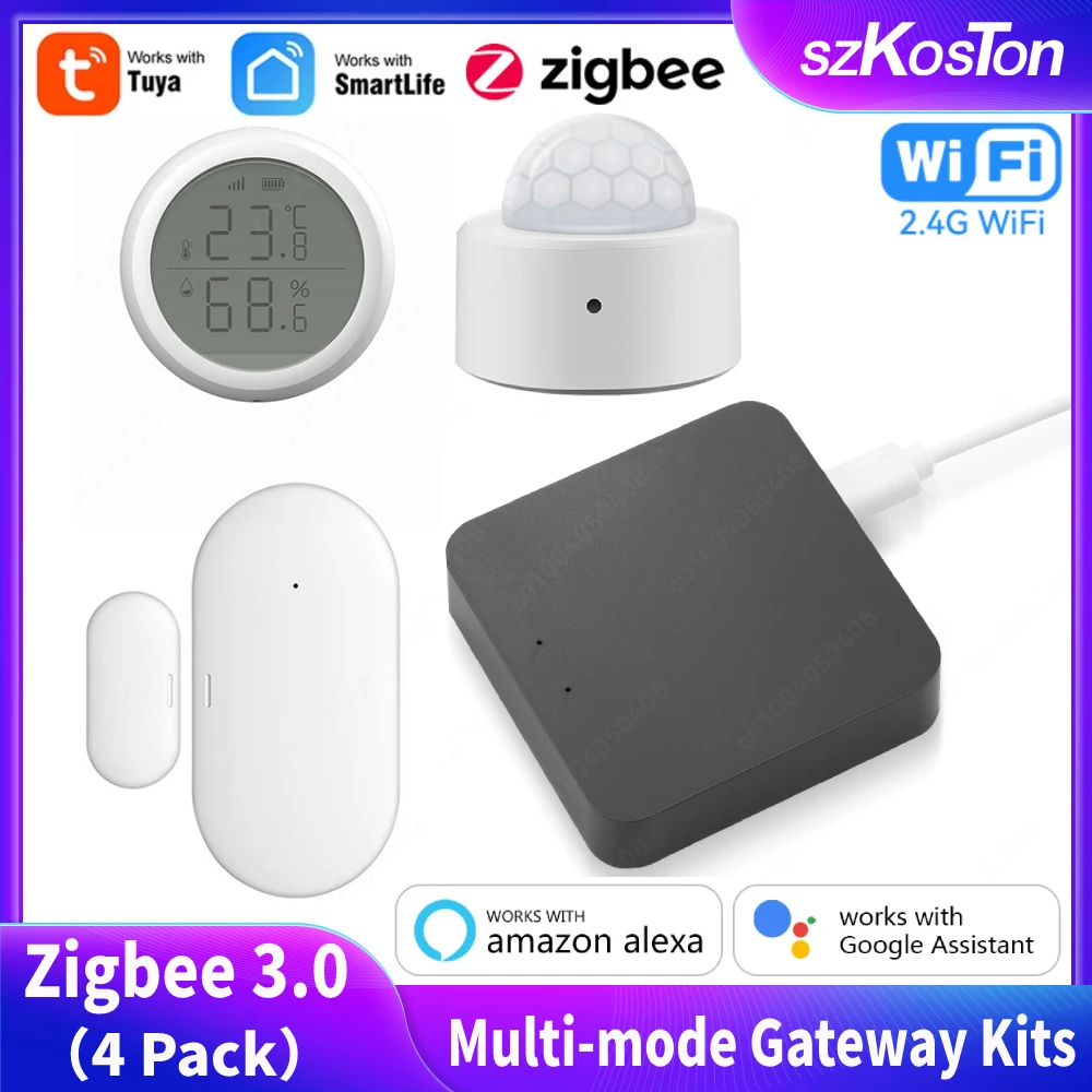 

Tuya Smart Home Zigbee3.0 Multi-mode Gateway Hub PIR Motion Sensor Door Open Detector Smart Life Control Works with Alexa Google