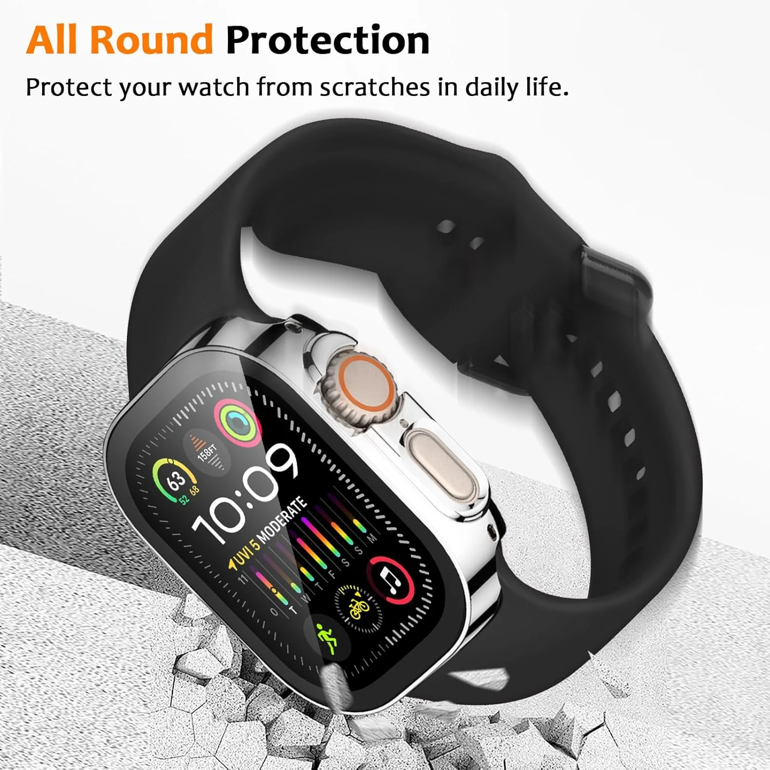 Apple Watch Ultra Durable Case with Tempered Glass Screen Protector