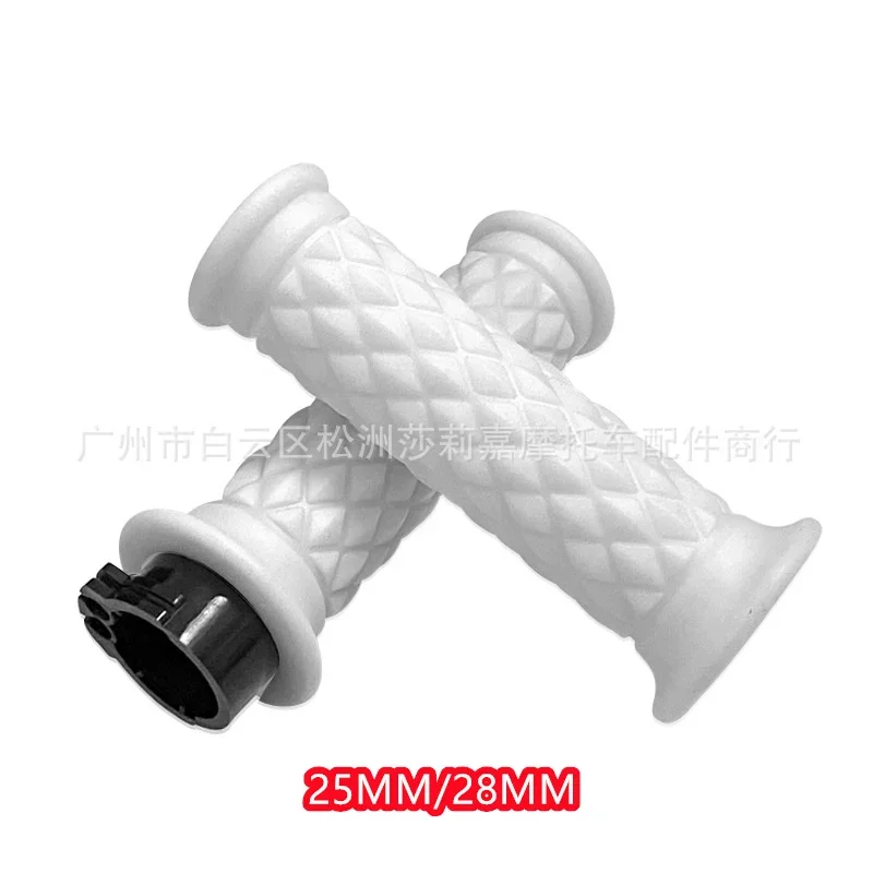 Retro Non-Slip Rubber Motorcycle Handlebar Grips, 7/8 22mm 25MM