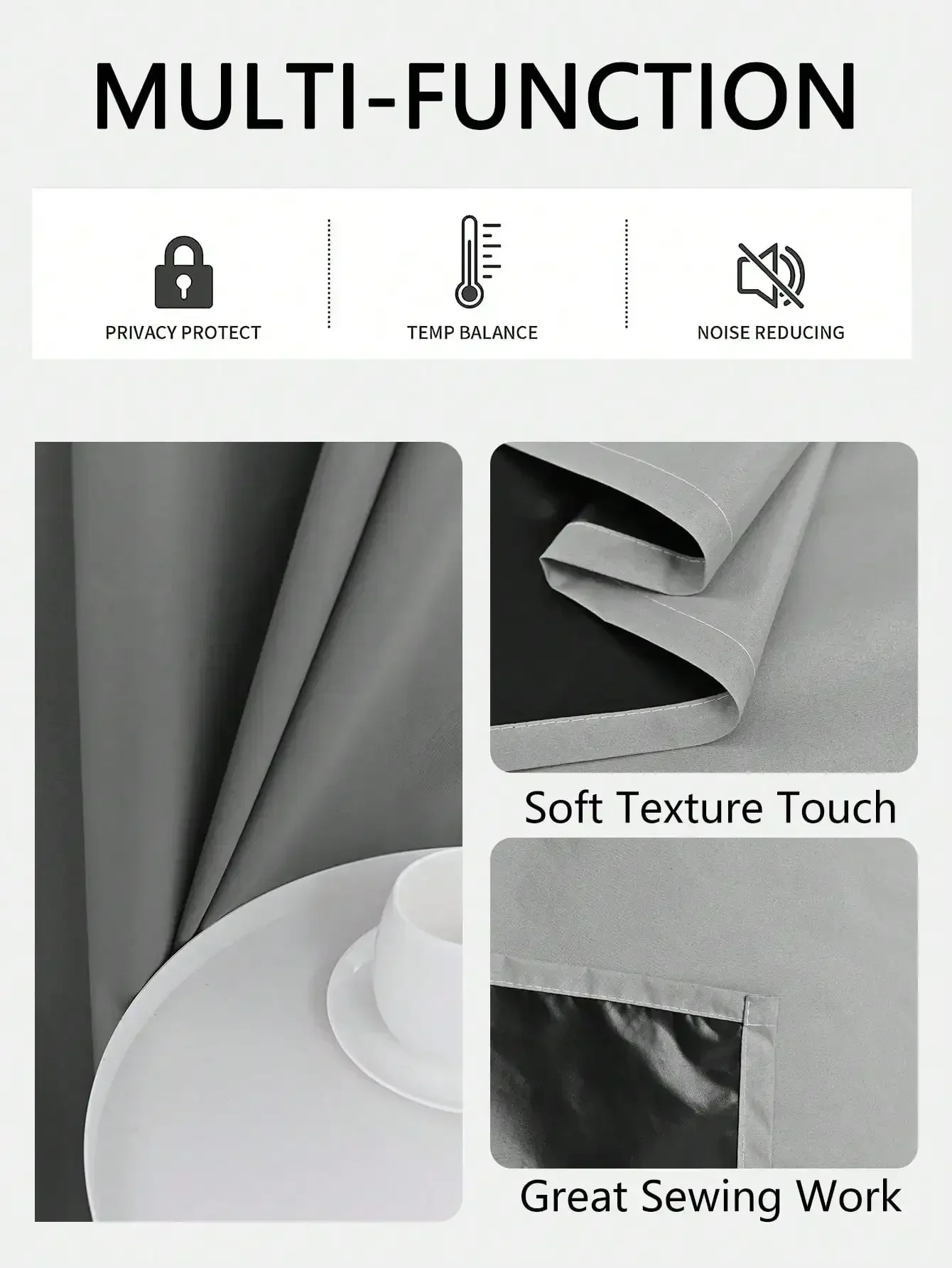 2025 New Total Privacy Safe and Odorless Curtains for Living Room and Bedroom 1pc Solid Blackout Curtains with Grommets 4
