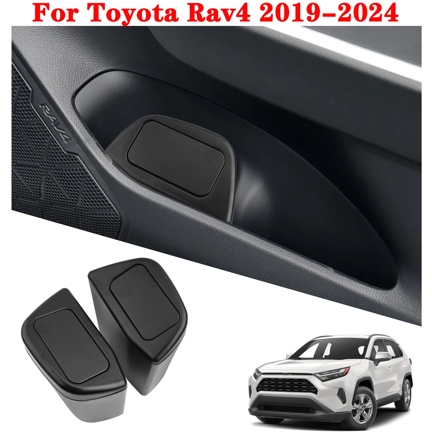 For Toyota RAV4- Car Side Door Trash Can with Lid, Plastic Garbage Can for Storage and Organize Accessories