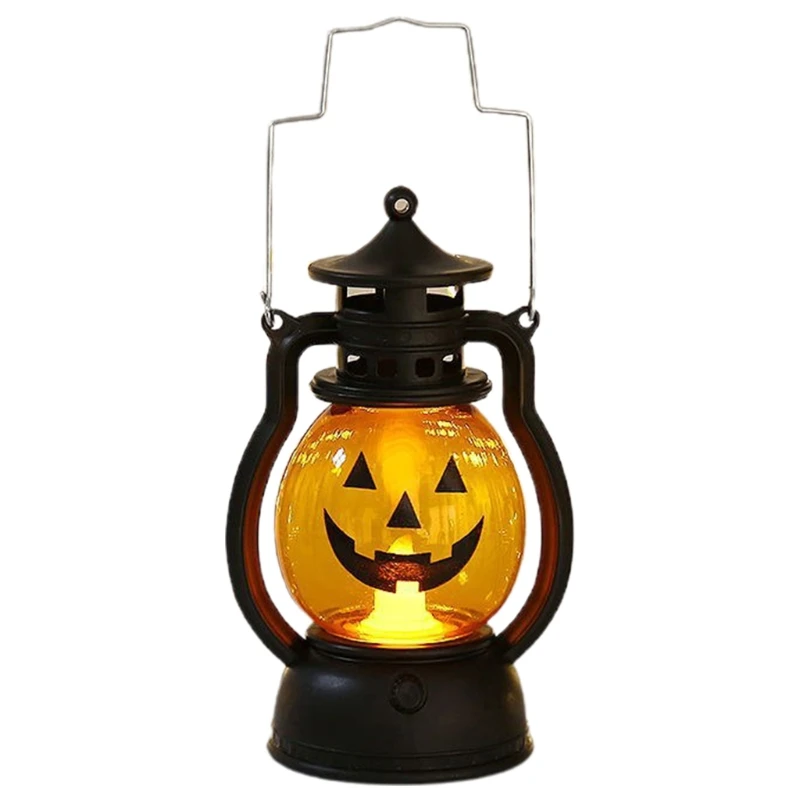 

Хэллоуин Ретро Тыква Подвесные Фонарики Светодиодные Лампы Декор Для Вечеринки Домашний Портативный Керосиновый Тыквенный Ночной