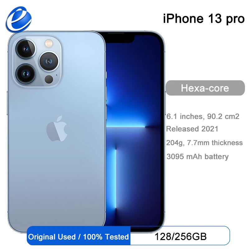 unlocked Apple iPhone 13 Pro 6.1" Super Retina XDR OLED Unlocked RAM 6GB ROM 128GB A15 IOS Face ID NFC 5G Genuine Cell Phone