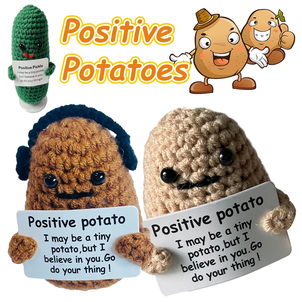 Funny Positive Potato with Positive Card Mini Positive Potatoes Creative  Potato Dolls Cheer Up Gifts for Friends